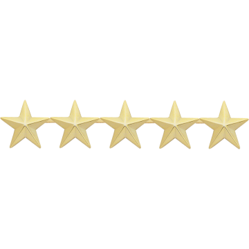 Smith & Warren C517S_5 Five Smooth Stars - 1" Height (Individual)