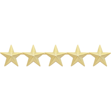 Smith & Warren C518S_5 Five Smooth Stars - 3/4" Height (Individual)