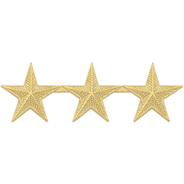 Smith & Warren C520F_3 Three Embossed Stars - 1/2" Height (Individual)