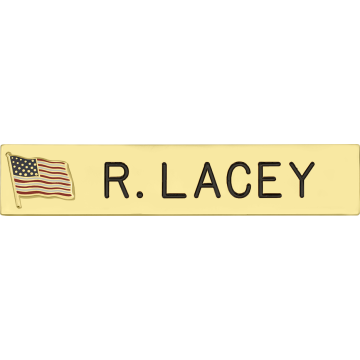 Smith & Warren C558CS_C524 Large Nameplate with U.S. Flag (3"W X 0.625"H)