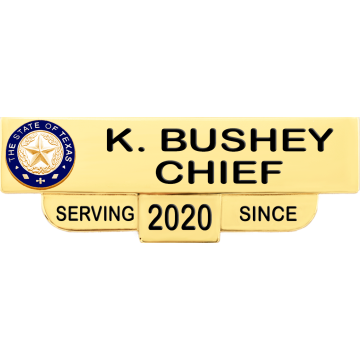 Smith & Warren C600LS_2 Large Serving Since 2-Line Nameplate w/ Seal (3" x 1.188")