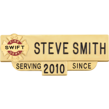 Smith & Warren C602L_M1913A Fire Dept. Nameplate with Bugles