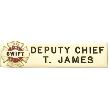 Smith & Warren C603_M1913A_2 Two-Line Nameplate w/ Maltese Cross (3"W x 3/4"H)