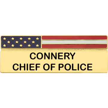 Smith & Warren C652_2 USA Flag 2-Line Nameplate (2.5" x 0.875")