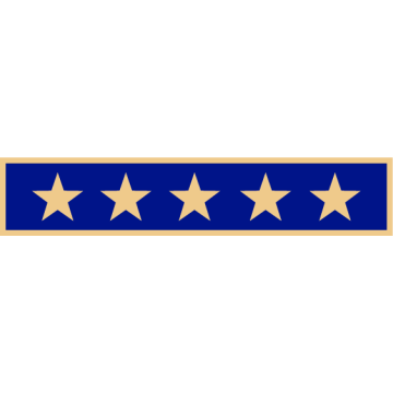 Smith & Warren C707D Years of Service Award Bar w/ 5 Stars (1-7/8" x 3/8")