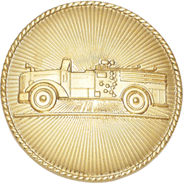 Smith & Warren C873L Antique Fire Truck Hat/Coat Disc (1.625")