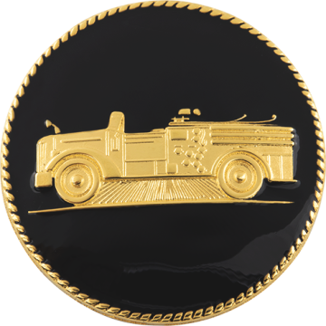 Smith & Warren C873LE Antique Fire Truck Hat/Coat Disc (1.625")