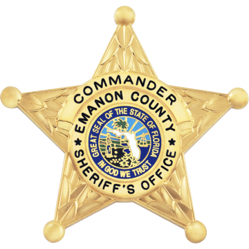 Smith & Warren E106BL_GREAT 5-Point Sheriff Star with Great Seal of Florida (2-5/8" x 2-3/4")