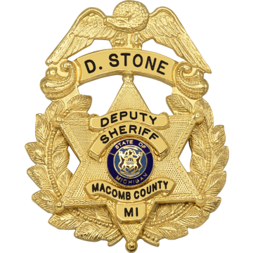 Smith & Warren E402_M371 Eagle Top Wreath Badge with 6-Point Star (2-5/8" x 2-1/8")