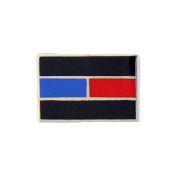 Thin Blue and Red Line Lapel Pin - Silver