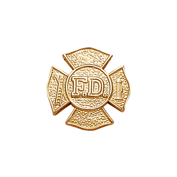 Smith & Warren F114 F.D. Service Pin w/ Hook / Ladder & Hydrant