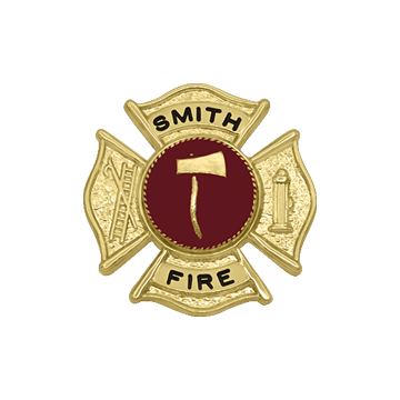 Smith & Warren F115 Small Maltese Cross with Hook/Ladder & Hydrant (1")