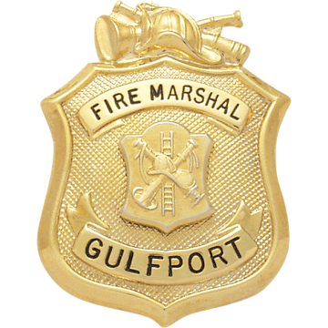 Smith & Warren F124 Fire Shield Badge with Helmet (2" x 1-1/2")