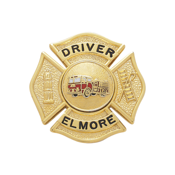 Smith & Warren F134 Small Maltese Cross with Hook/Ladder & Hydrant (1-5/8" x 1.700")