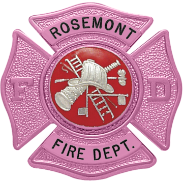 Smith & Warren F143_PI Breast Cancer Awareness Fire Dept. Maltese Cross Badge (1-7/8")