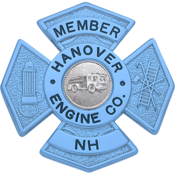 Smith & Warren F146 Blue Maltese Cross w/ Circular Panel and Hydrant/Hook/Ladder (2-1/4")