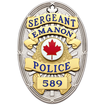 Smith & Warren F270_B48B Canadian Fire Dept. Oval Badge (3-3/8" x 2-7/16")