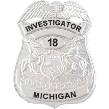Blackinton FlexBadge FLX1458 Michigan Tuebor Shield Badge (2-7/16" x 1-7/8")