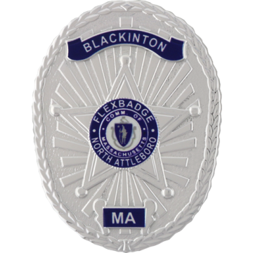 Blackinton FlexBadge FLX1674-RSA Oval Badge with 5-Point Star (2-3/4" x 2")