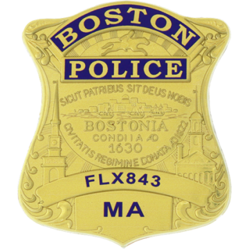 Blackinton FlexBadge FLX843 Boston Police Badge (2-13/16" x 2-7/16")