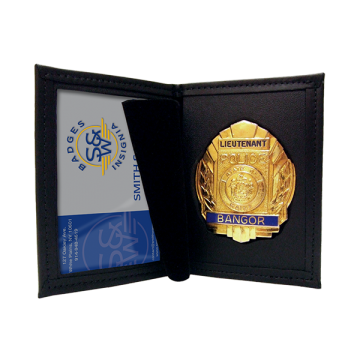 Smith & Warren Dress Leather Book Style Single ID & Recessed Badge Case