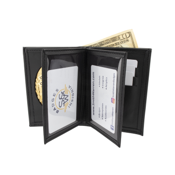 Smith & Warren Dress Leather Double ID Bi-Fold Wallet w/ 3 CC Slots