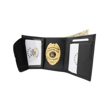 Smith & Warren BC105 Dress Leather Single ID Tri-Fold Wallet w/ 5 CC Slots