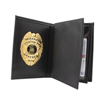 Smith & Warren BC221-A Dress Leather Double ID & Badge Case w/ CC Slots