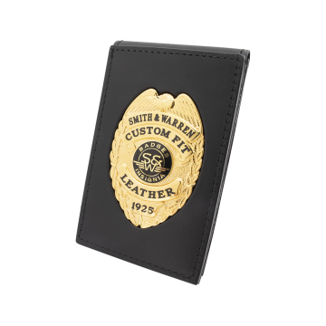 Smith & Warren Dress Leather Double ID Outside Badge Mount Case - Notepad Style
