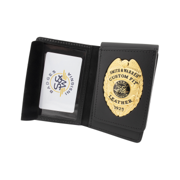 Smith & Warren BC857 Duty Leather Single ID Bi-Fold Case w/ 3 CC Slots & Flip-Out Badge Section