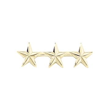Blackinton J102 3 Stars 1/2" Smooth - GOLD (Pair)