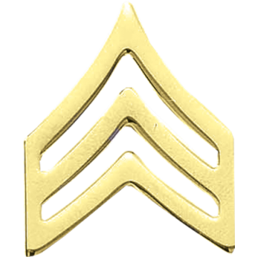 Blackinton J130 Small Sergeant Chevrons  - GOLD (Pair)
