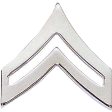 Blackinton J131 Small Corporal Chevron - NICKEL (Pair)