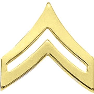 Blackinton J131 Small Corporal Chevron  - GOLD (Pair)