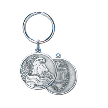 2 Sided Round Police Key Chain