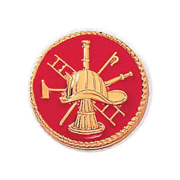 Blackinton J193 Fire Scramble Pin w/ Red Background - GOLD (Pair)