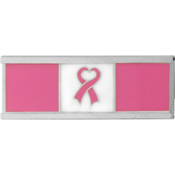 Blackinton J286 Breast Cancer Awareness Commendation Bar - Rhodium (1-3/8" x 3/8")