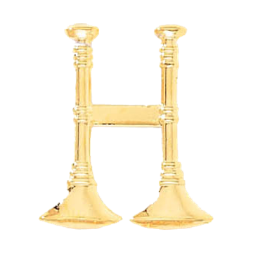 Blackinton J51 Captain Double Bugles - GOLD (Pair)