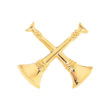 Blackinton J52 Two Crossed Bugles - GOLD (Pair)