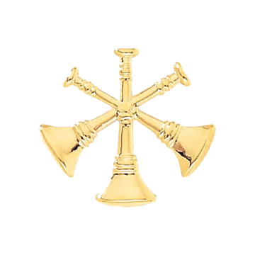 Blackinton J53 Division Chief Three Crossed Bugles - GOLD (Pair)