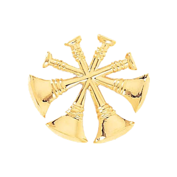 Blackinton J54 Deputy Chief Four Crossed Bugles - GOLD (Pair)