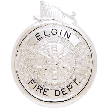 Smith & Warren M111 Circular Fire Dept. Badge with Helmet (2-1/2" x 2")