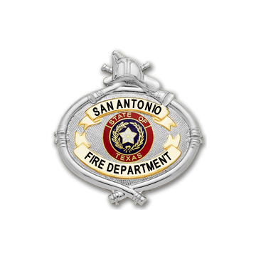 Smith & Warren M114 Fire Dept. Badge with Hose Border (2-1/4" x 2-1/8")