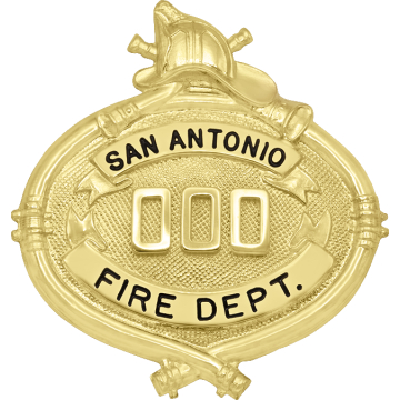 Smith & Warren M114N Fire Dept. Hose Badge w/ Helmet  (2-1/4" x 2-1/8")