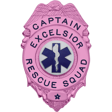 Smith & Warren M209_PI Breast Cancer Awareness Eagle Top Badge (3" x 1-7/8")