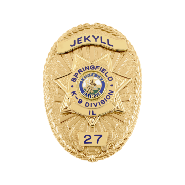 Smith & Warren M260_S249 Smaller Oval Badge with 7-Point Star (2-3/4" x 1-7/8")