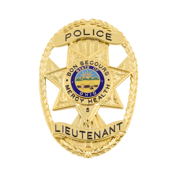 Smith & Warren M260_S249B Smaller Oval Badge w/ 7-Point Star & Piercings (2-3/4" x 1-7/8")