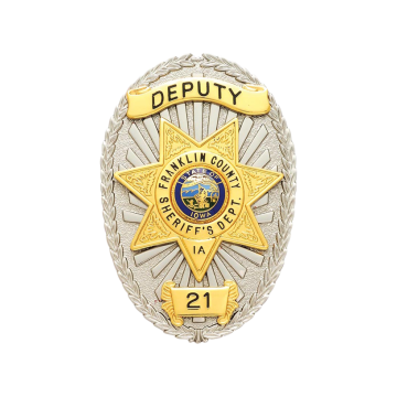 Smith & Warren M260B Small Oval Badge with Applied 7-Point Star (2-3/4" x 1-7/8")