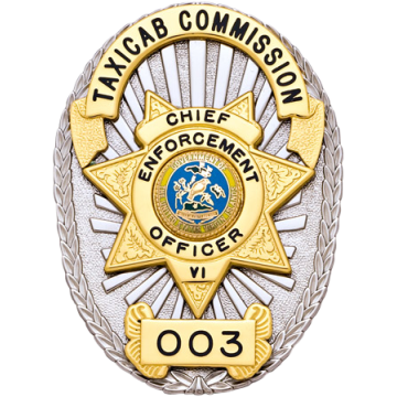 Smith & Warren M261F Oval Badge with Applied 7-Point Star (3-3/8" x 2-1/2")