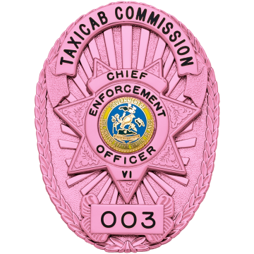 Smith & Warren M261F_PI Breast Cancer Awareness Oval Badge w/ 7-Point Star (3-3/8" x 2-1/2")